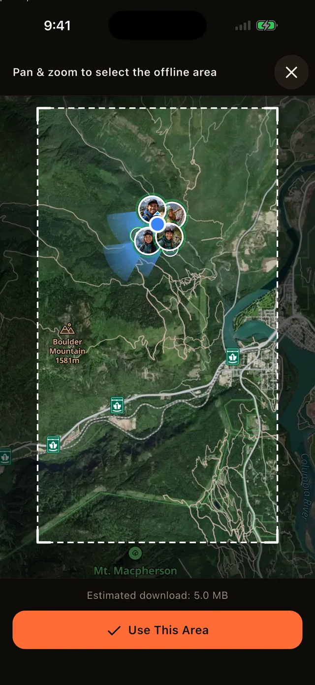 Offline Maps: screenshot from the Aventerra app